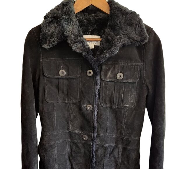 WILSON'S Leather Suede and Fur Button Front Jacket Size Medium - Picture 1 of 7